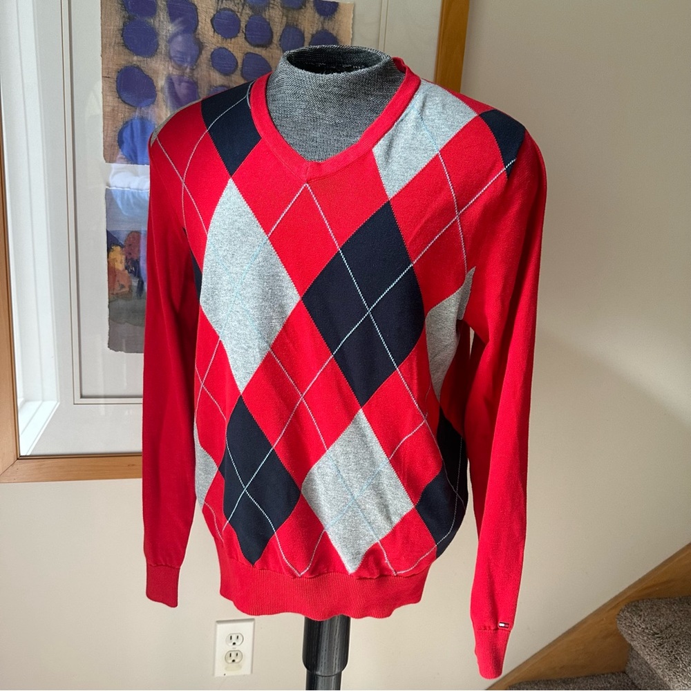 Tommy Hilfiger Argyle V-neck Sweater